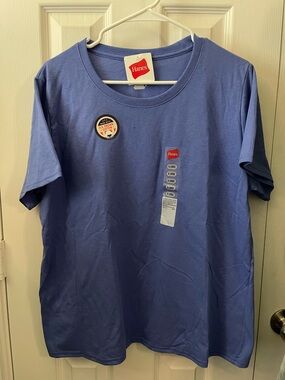 Hanes Short Sleeve Crew Tee in Periwinkle Blue